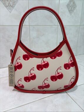 Coach/Coachtopia Big Red Cherry Print Top-Handle Bag with Logo & Coachtopia Tag